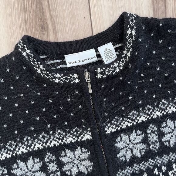 Silk Angora Blend CROFT & BARROW Vintage Fair Isle Knit Sweater Holiday Winter M - Picture 7 of 9